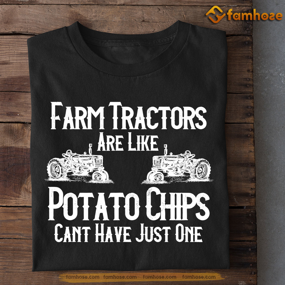 Funny Tractor Kids T-shirt, Farm Tractors Are Like Potato Chips Can't Have Just One, Back To School Gift For Tractor Kids Boys And Girls