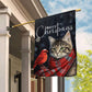 Merry Christmas Bird And Cat Flag, Cat Xmas Garden Flag & House Flag, Christmas Flag Gift For Cat Lovers