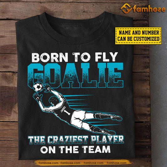 Personalized Goalkeeper Boy T-shirt, Born To Fly Goalie, Gift For Goalkeeper Lovers, Goalkeeper Boys