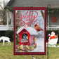 Winter Birdhouse Bliss, Bird Xmas Garden Flag & House Flag, Christmas Flag Gift For Bird Lovers