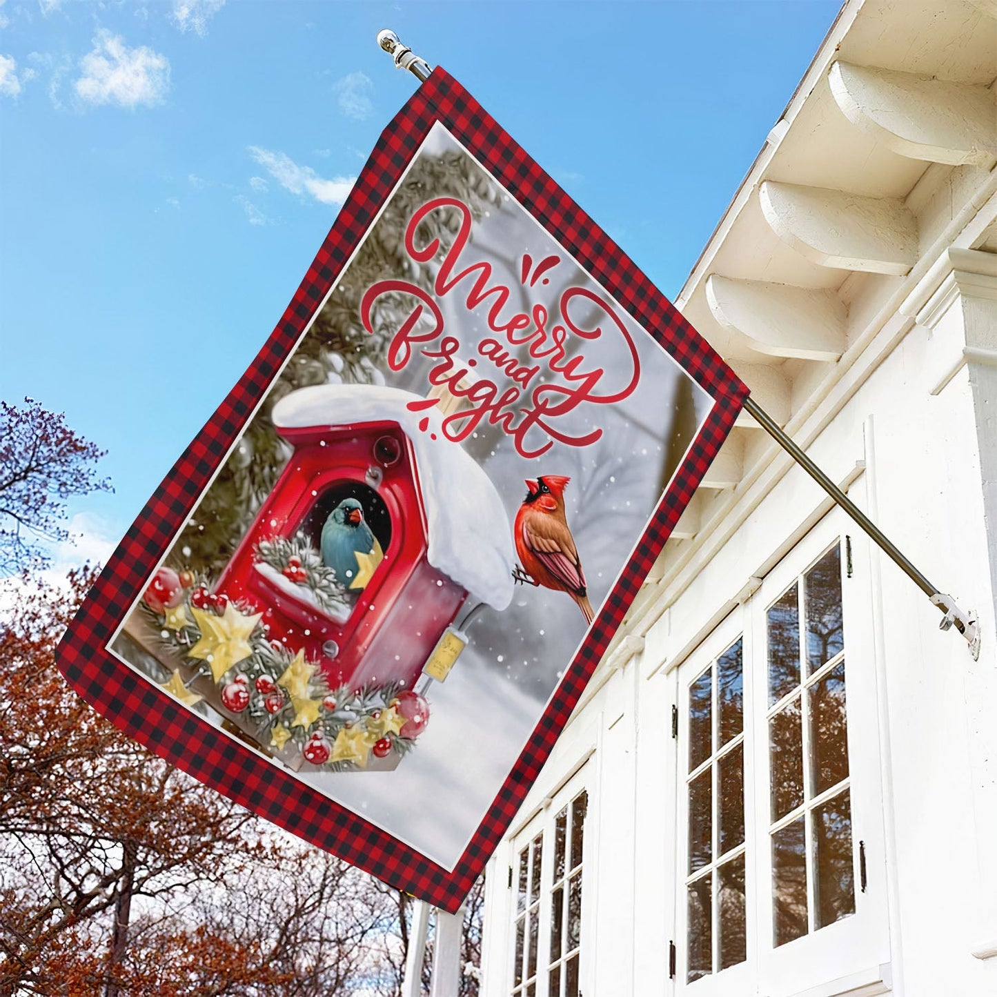 Winter Birdhouse Bliss, Bird Xmas Garden Flag & House Flag, Christmas Flag Gift For Bird Lovers