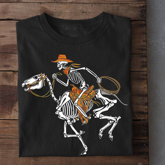 Halloween Cowboy T-shirt, Riding Horse With Me, Gift For Cowboy Lovers, Horse Riders, Equestrians