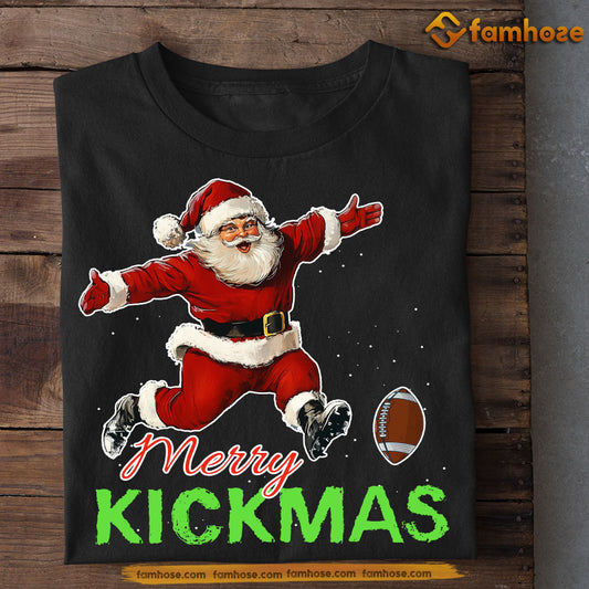 Funny Christmas Football T-shirt, Santa Claus Playing Football, Xmas Gift For Football Lovers