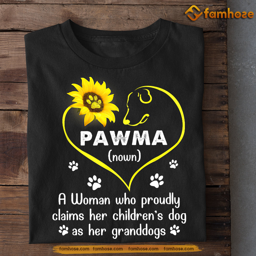 Dog T-shirt Gift For Mom From Daughter & Son, Pawma Dog With Sunflower, Gift For Dog Lovers, Dog Owners, Dog Tees