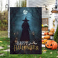 Halloween Witch Flag, The Witch In The Dark Forest Around Candles Happy Halloween, Flag Gift For Halloween Decor, Gift For Garden Flag