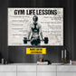 Gym Life Lessons, Personalized Motivational Gym Girl Canvas Painting, Inspirational Quotes Wall Art Decor, Poster Gift For Gym Lovers