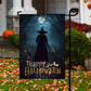 Halloween Witch Flag, The Witch In The Dark Forest Around Candles Happy Halloween, Flag Gift For Halloween Decor, Gift For Garden Flag