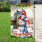 Snowman's Cozy Christmas Barn, Snowman Xmas Garden Flag & House Flag, Christmas Flag Gift For Snowman Lovers