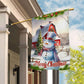 Snowman's Cozy Christmas Barn, Snowman Xmas Garden Flag & House Flag, Christmas Flag Gift For Snowman Lovers