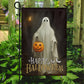 Halloween Ghost Flag, Ghost Stand Alone Holding A Pumpkin Happy Halloween, Flag Gift For Halloween Decor, Gift For Garden Flag