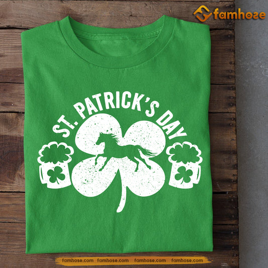 St Patrick's Day Horse T-shirt, Horse Inside Clover, Patricks Day Gift For Horse Lovers, Horse Riders, Equestrians