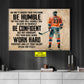 Personalized Motivational Hockey Canvas Painting, Be Humble Be Confident Work Hard, Inspirational Quotes Wall Art Decor, Poster Gift For Hockey Lovers