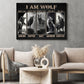 I Am Wolf Suffer Warrior Survive, Motivational Canvas Painting, Inspirational Quotes Wall Art Decor, Poster Gift For Wolf Lovers