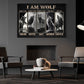 I Am Wolf Suffer Warrior Survive, Motivational Canvas Painting, Inspirational Quotes Wall Art Decor, Poster Gift For Wolf Lovers