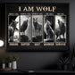 I Am Wolf Suffer Warrior Survive, Motivational Canvas Painting, Inspirational Quotes Wall Art Decor, Poster Gift For Wolf Lovers