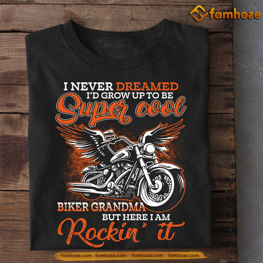 Mother's Day Biker T-shirt, Super Cool Biker Grandma, Gift For Motorcycle Lovers, Biker Tees