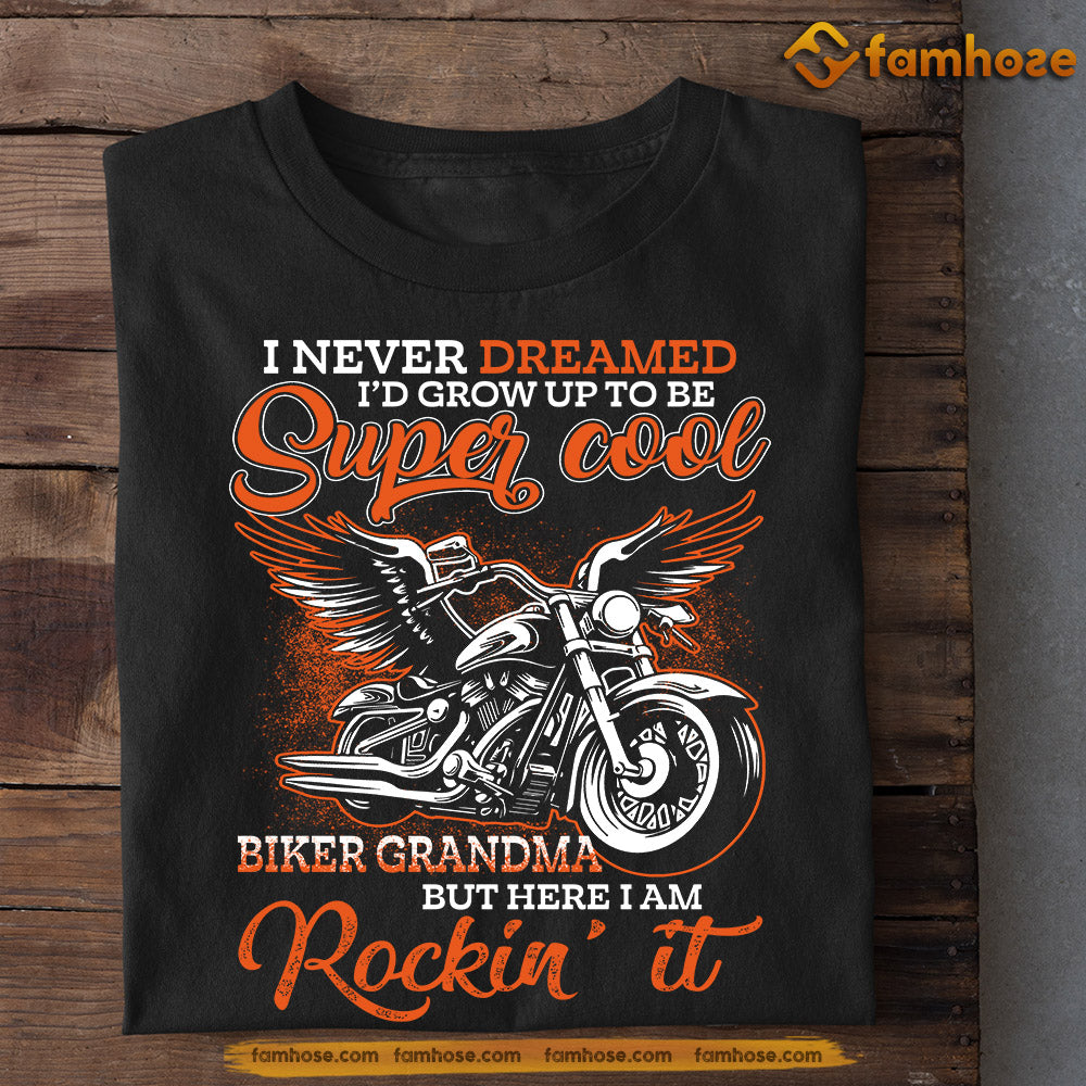 Mother's Day Biker T-shirt, Super Cool Biker Grandma, Gift For Motorcycle Lovers, Biker Tees