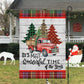 Vintage Truck And Tartan Trees, Farm Xmas Garden Flag & House Flag, Christmas Flag Gift For Farmers, Tractor Lovers Flag