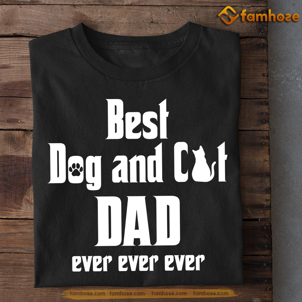 Dog T-shirt Gift For Dad From Daughter & Son, Best Dog And Cat Dad, Gift For Dog Lovers, Dog Owners, Dog Tees, Father's Day Gift