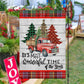 Vintage Truck And Tartan Trees, Farm Xmas Garden Flag & House Flag, Christmas Flag Gift For Farmers, Tractor Lovers Flag