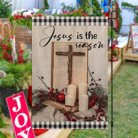 Faithful Festive Remembrance, Jesus Xmas Garden Flag & House Flag, Christmas Flag Gift For Jesus Lovers