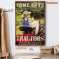 Tractor Poster & Canvas, Some Boys Are Just Born With Tractors In Their Souls, Tractor Canvas Wall Art, Poster Gift For Tractor Lovers