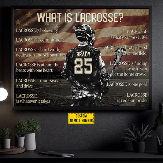 What Is Lacrosse, Personalized Motivational Lacrosse Canvas Painting, Inspirational Quotes Wall Art Decor, Poster Gift For Lacrosse Lovers