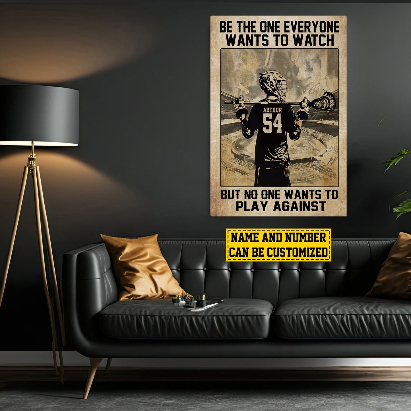 Personalized Lacrosse Boy Canvas Painting, Be The One Everyone Wants To Watch, Inspirational Quotes Wall Art Decor, Poster Gift For Lacrosse Lovers