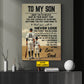 Personalized Baseball Canvas Painting, To My Son Inspirational Quotes Wall Art Decor, Baseball Poster Gift For Son From Dad