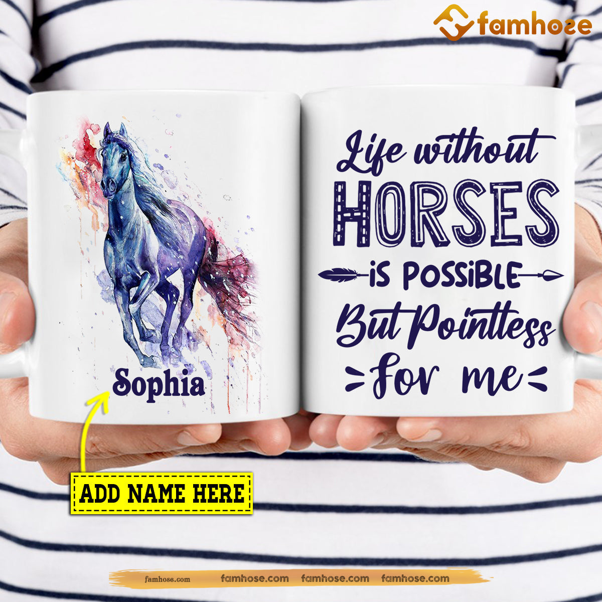 Personalized Horse Mug, Life Without A Horse Is Possible But Pointless Mug, Cups Gift For Horse Lovers, Horse Owner