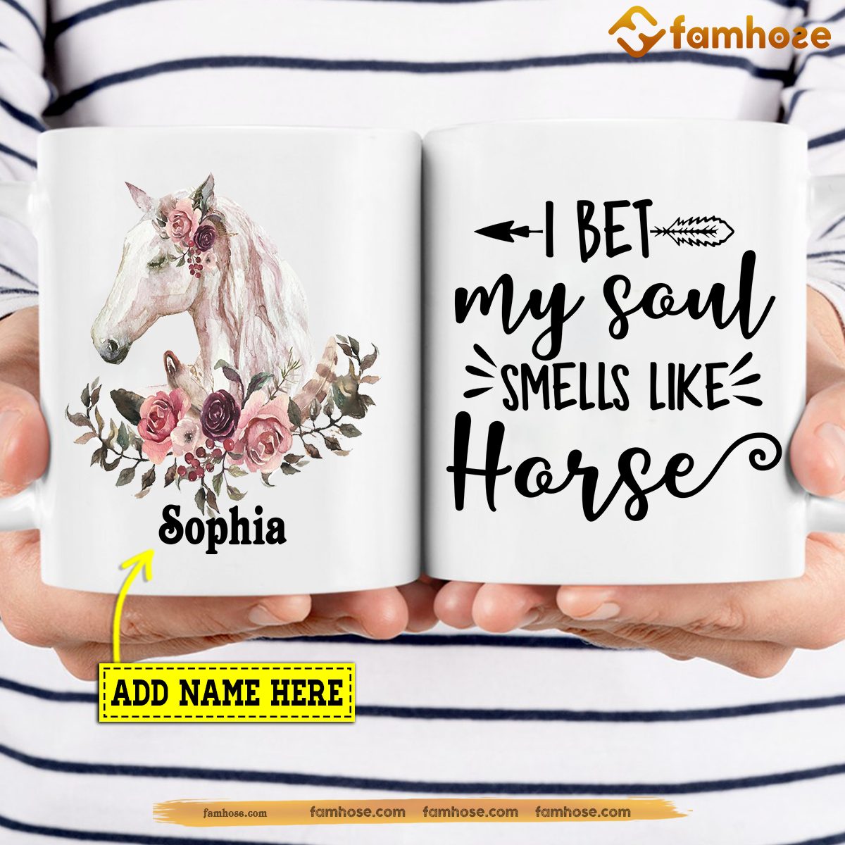 Personalized Horse Mug, I Bet My Soul Smells Like Horse Mug, Cups Gift For Horse Lovers, Horse Owner