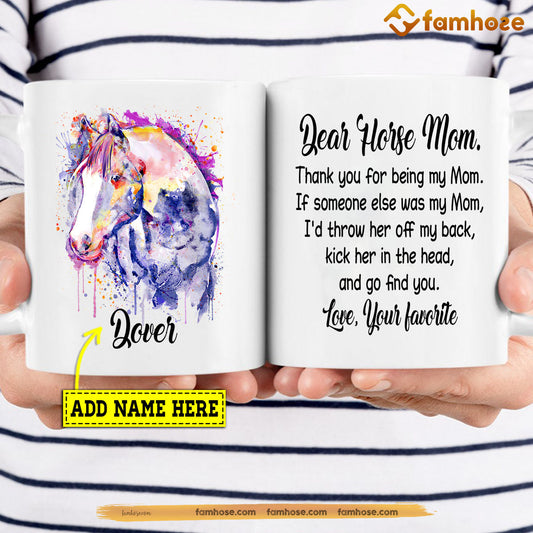 Personalized Mother's Day Horse Mug, Thank You For Being My Mom Mug, Cups Gift For Horse Lovers, Horse Owner