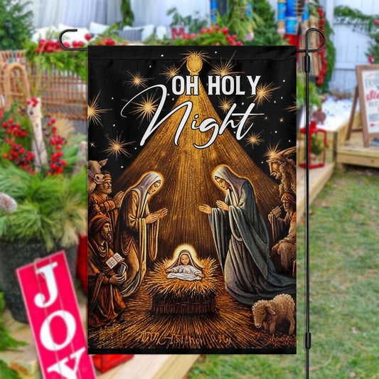 Starry Bethlehem Reverence, Christians Xmas Garden Flag & House Flag, Nativity Christians Flag Gift