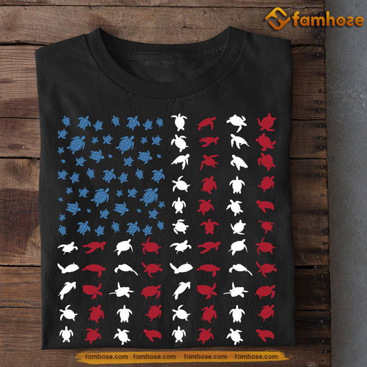 July 4th Turtle T-shirt, Turtle With A USA Flag, Independence Day Gift For Turtle Lovers, Turtle Tees