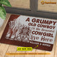 Personalized Cowboy Doormat, A Grumpy Old Cowboy His Cowgirl Live Here Gift For Cowboy, New Home Gift, Housewarming Gift, Cowboy Decor