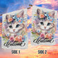 Cute Cat Flag, Welcome To My Garden With Flowers, Gift For Cat Lovers, Garden Lovers