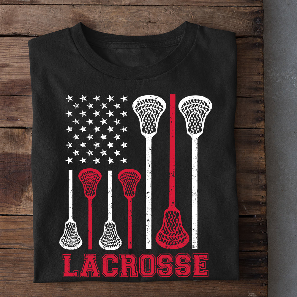 Lacrosse T-shirt, Lacrosse Flag, Gift For Lacrosse Lovers, Lacrosse Players