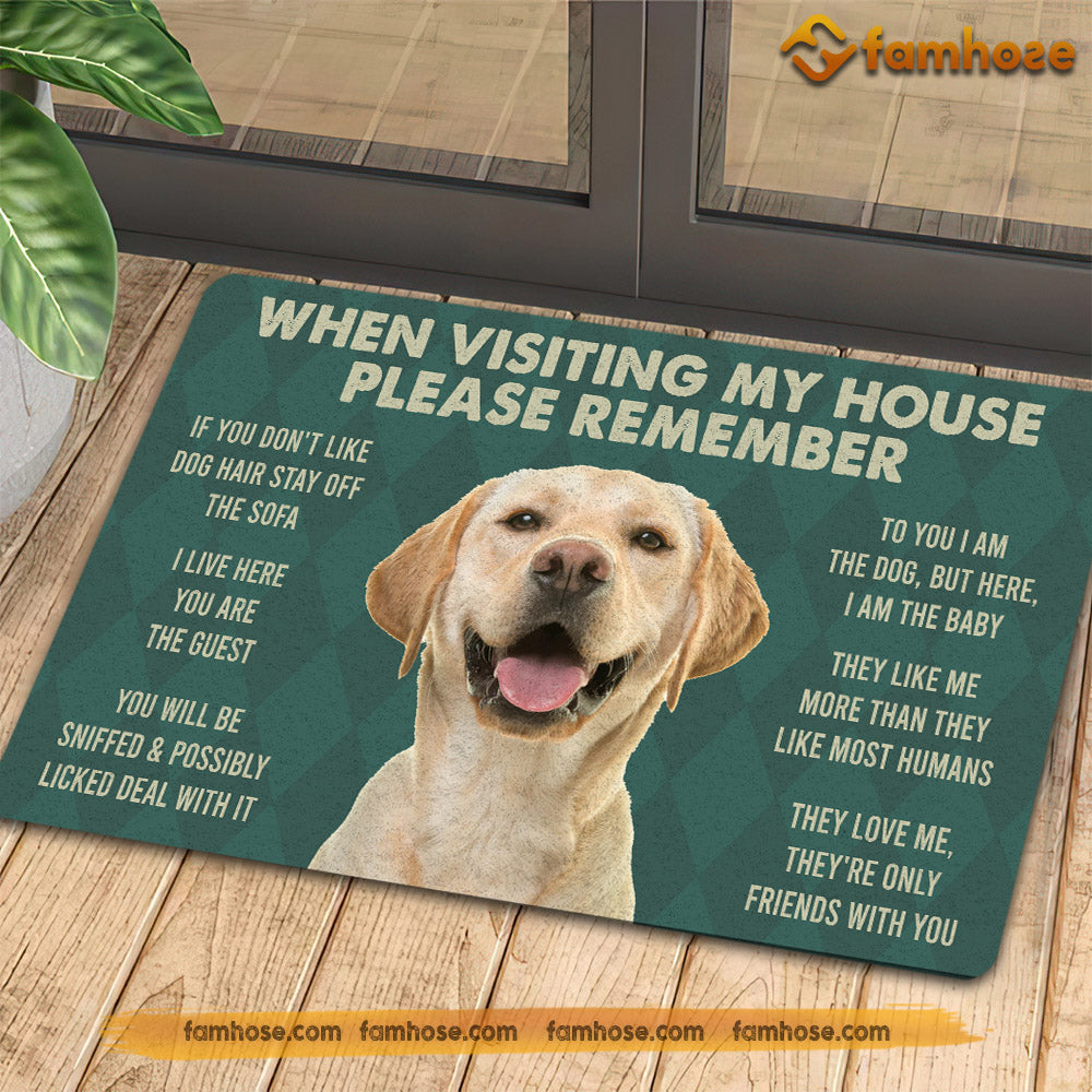 Dog Doormat, Remember I Live Here You AreThe Guest Gift For Dog Lovers, New Home Gift, Housewarming Gift, Dog Decor