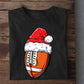 Football Christmas T-shirt, Football Wearing Noel Hat, Gift For Football Lovers, Football Tees, Football Players