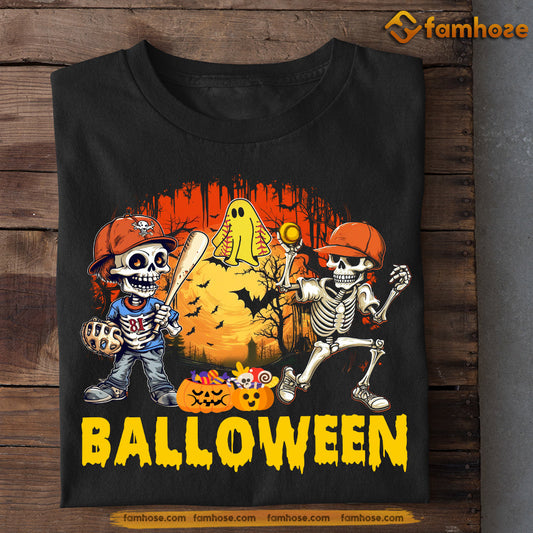 Halloween Softball T-shirt, Balloween Dance With Vampire, Gift For Softball Lovers, Softball Tees