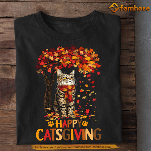 Thanksgiving Cat T-shirt, Catsgiving, Thankful Gift For Cat Lovers, Cat Owners Tee