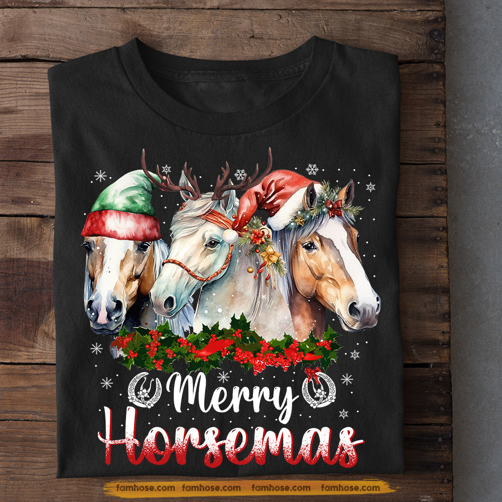 Horse Christmas T-shirt, Merry Horsemas Best Friend, Gift For Horse Lovers, Horse Riders, Equestrians