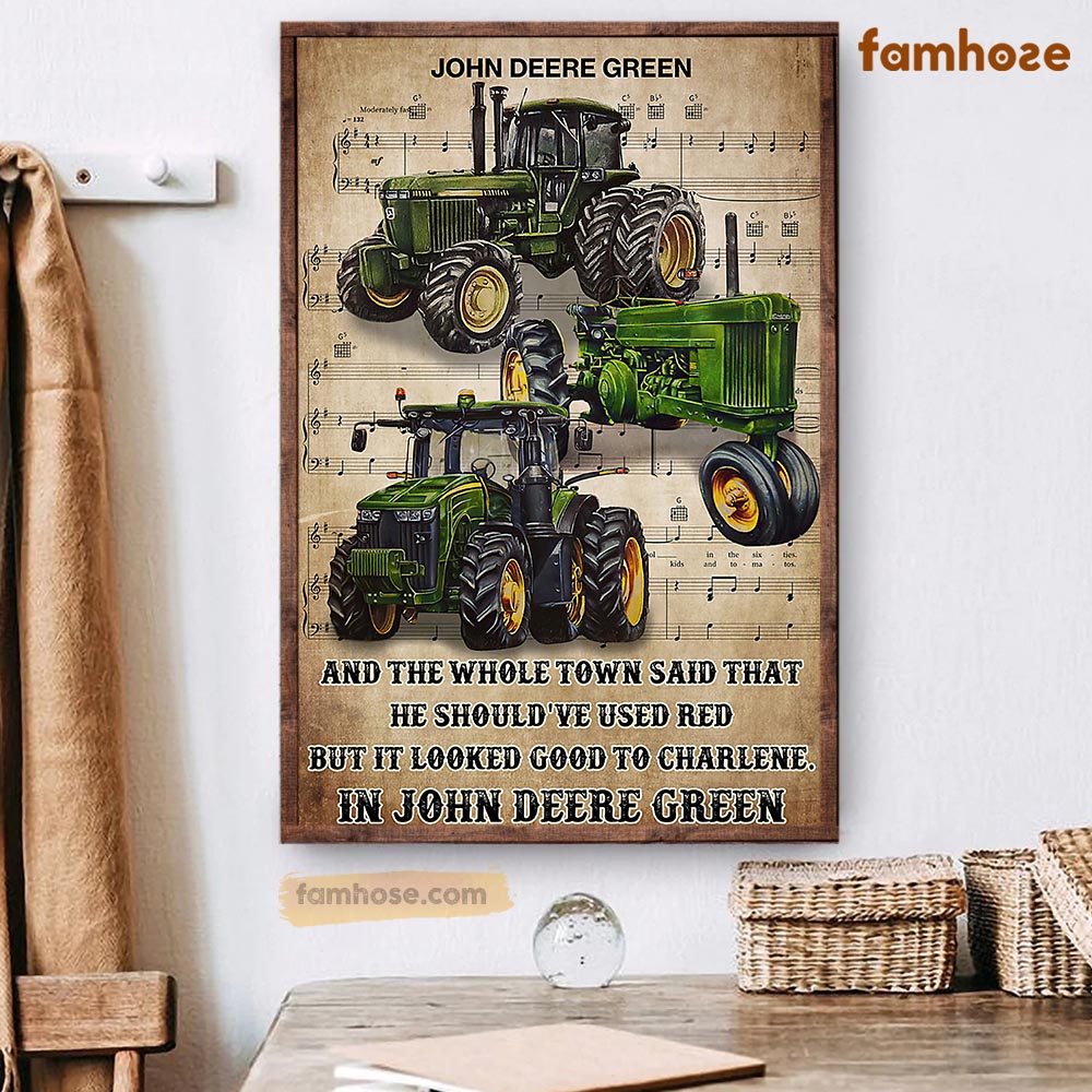 Tractor Poster & Canvas, The Whole Town Said That He Should've Used Red, Tractor Canvas Wall Art, Poster Gift For Tractor Lovers