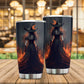 Cool Halloween Witch Tumbler, Fire Witch In Rage Dark Stainless Steel Tumbler, Gift For Witch Lovers