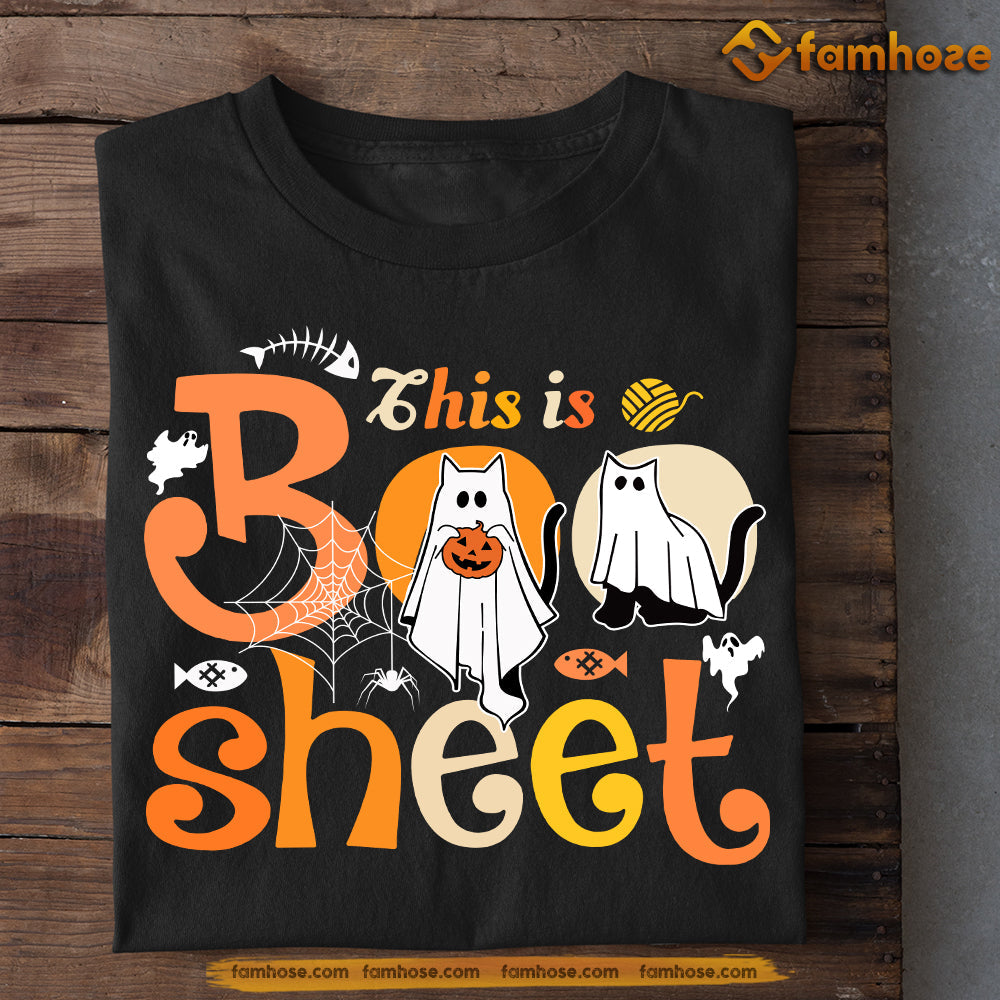 Halloween Cat T-shirt, This Is Boo Sheet, Gift For Cat Lovers, Cat Tees, Cat Owners