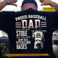 Personalized Baseball Dad Son Backside T-shirt, Proud Baseball Dad Sport Tees Father's Day Gift For Baseball Lovers