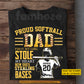 Personalized Softball Dad T-shirt, Proud Softball Dad Sport Tees Father's Day Gift For Softball Lover