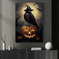 Black Raven Witch Moonlight Halloween Canvas Painting, Wall Art Decor - Halloween Poster Gift