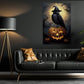 Black Raven Witch Moonlight Halloween Canvas Painting, Wall Art Decor - Halloween Poster Gift