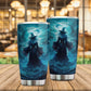 Halloween Witch Tumbler, Striking Water Witch In The Storm Moonlight Stainless Steel Tumbler, Gift For Witch Lovers